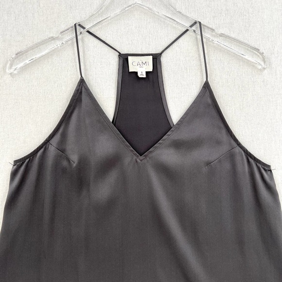 CAMI NYC Shirt Womens Small Gray Silk Racer Charmeuse Camisole Racerback Cami - Picture 3 of 10